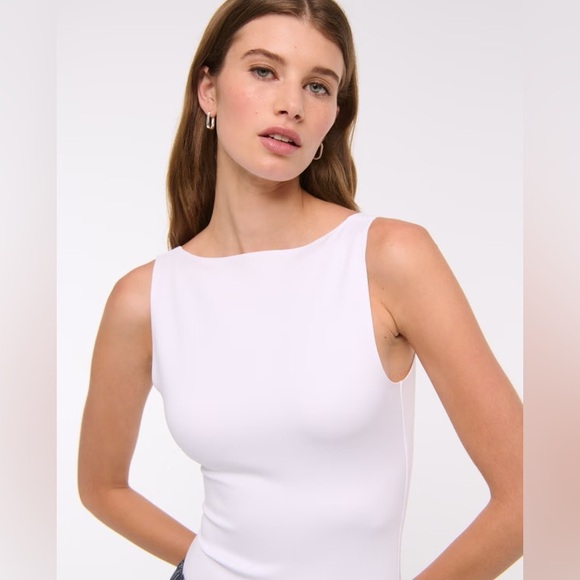 Abercrombie Sculpt Butter soft Matte Seamless Slash Scoop-Back Bodysuit NWT - Picture 5 of 10